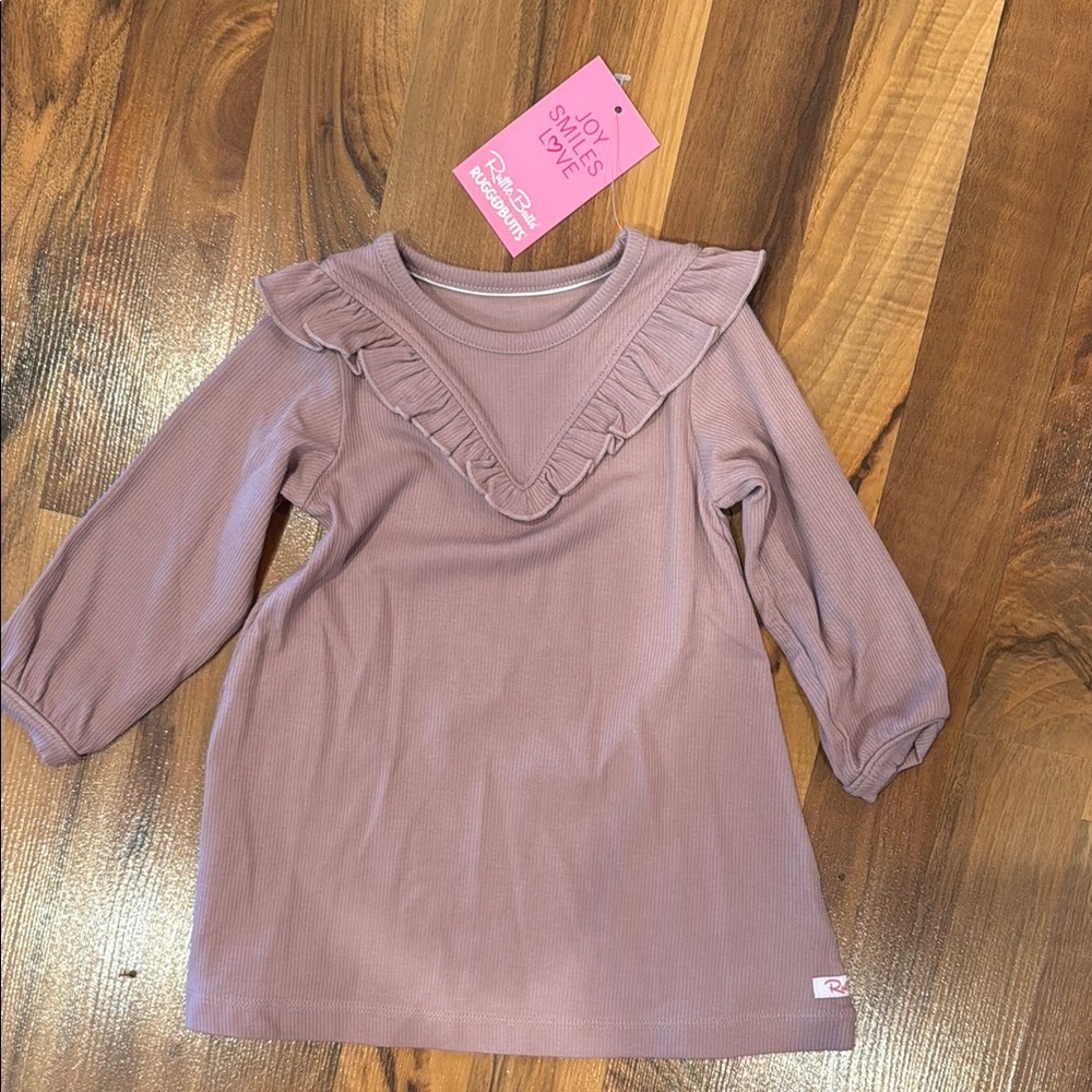 Rufflebutts girls 12-18 mauve/purple dress NWT ribbed swing dress‎